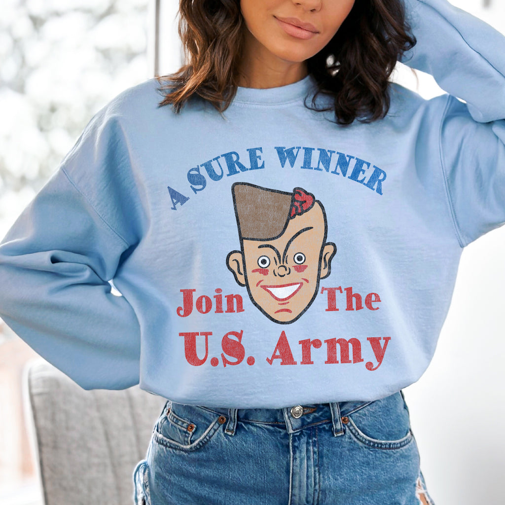 Join USA Vintage Army Ad Women's Unisex Sweatshirt - Assorted Colors Light Blue
