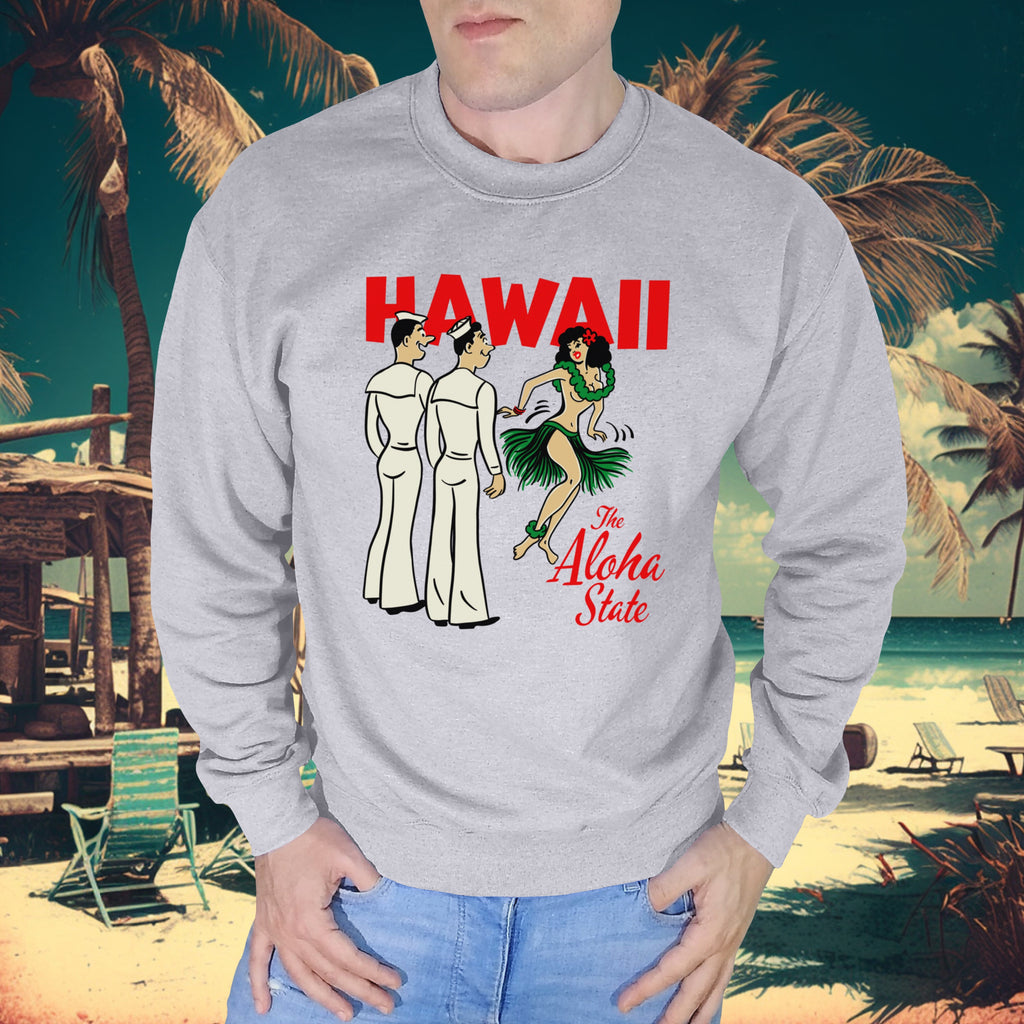 Hawaii The Aloha State Hula Men's Unisex Sweatshirt - Assorted Colors