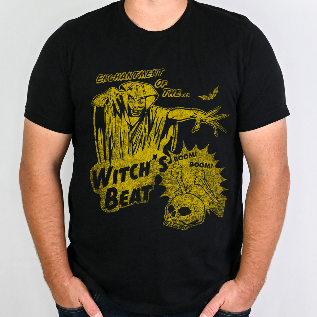Witch's Beat Spooky Men's Premium Cotton T-shirt in 5 Assorted Colors