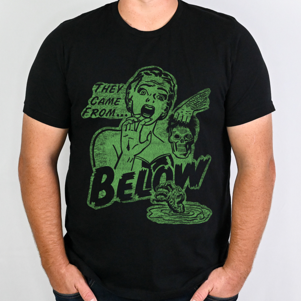 They Came From Below Spooky Men's Premium Cotton T-shirt in 3 Assorted Colors