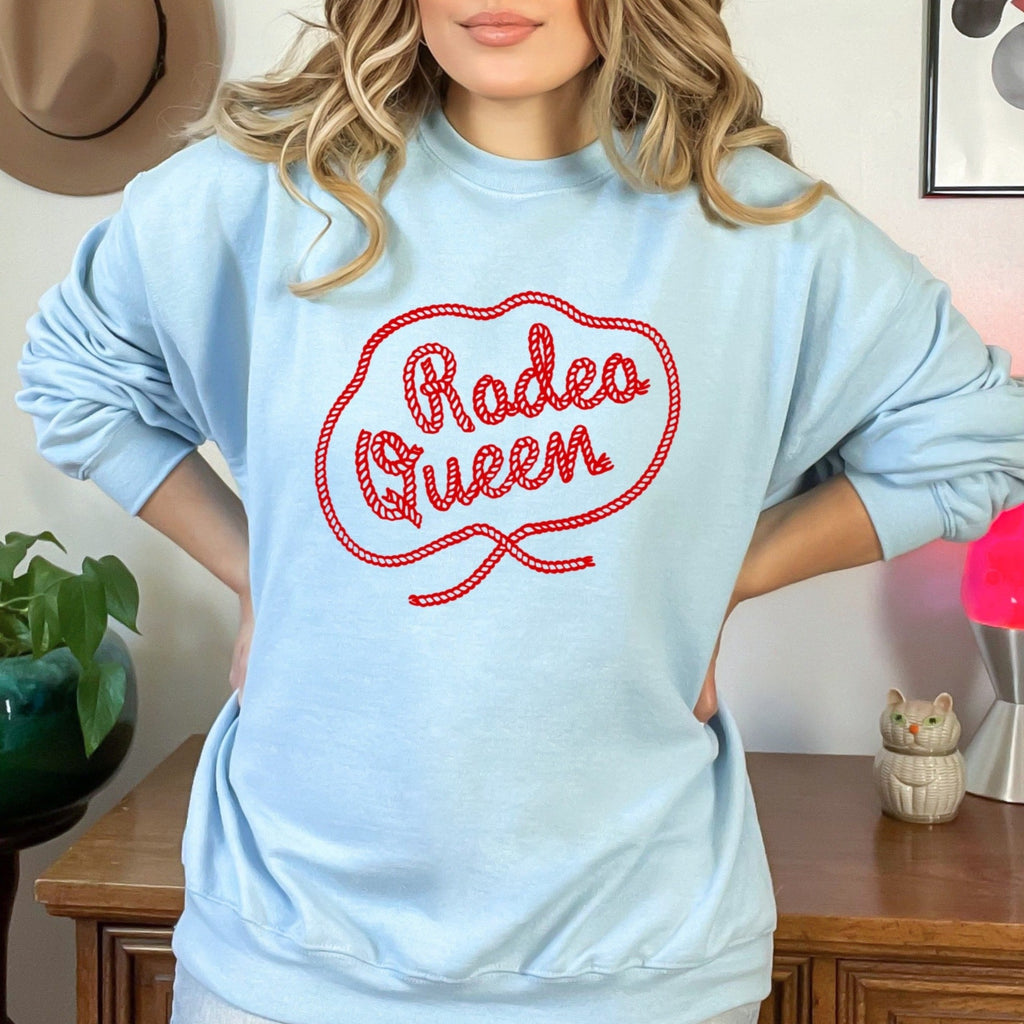 Rodeo Queen Retro Western Rope Crewneck Sweatshirt in Assorted Colors