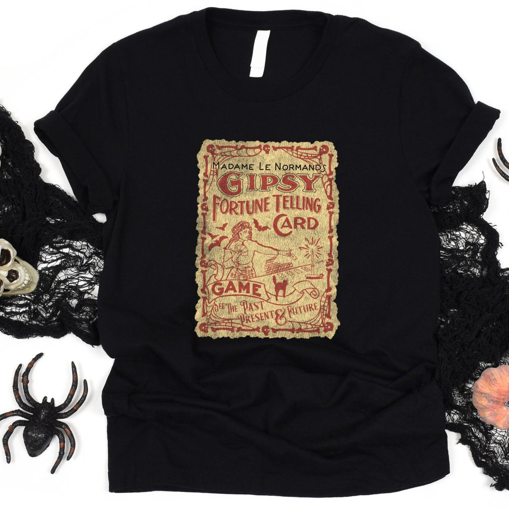 Gipsy Fortune Telling Cards Vintage Halloween Soft Black Cotton Women's T-shirt