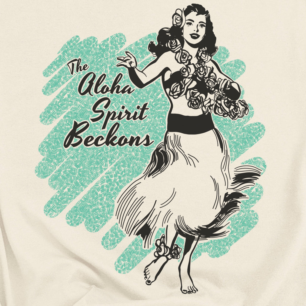 Vintage Hula Girl - Aloha Spirit Beckons - Retro Pinup Soft Cream Cotton Women's T-shirt
