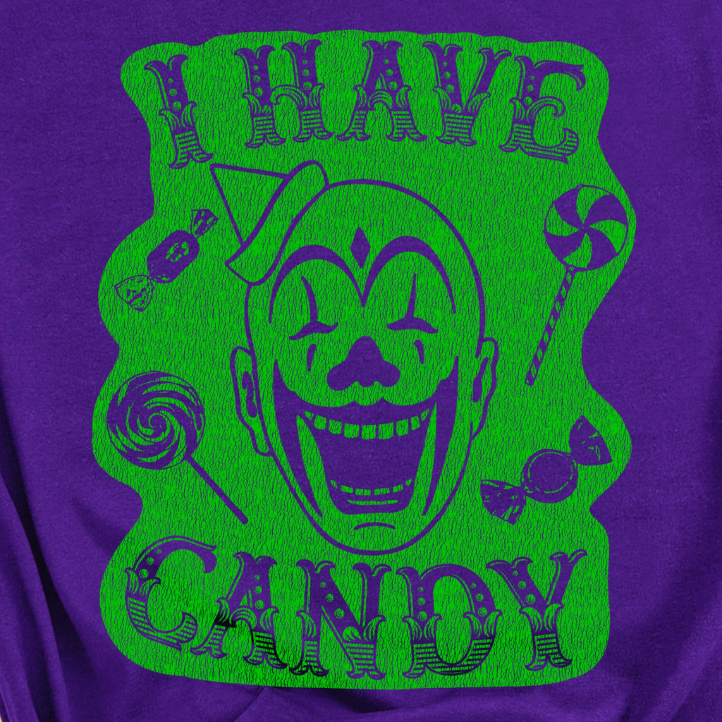 Creepy Clown Vintage Halloween - I Have Candy - Distressed Green Print on Soft Cotton Women's T-shirt