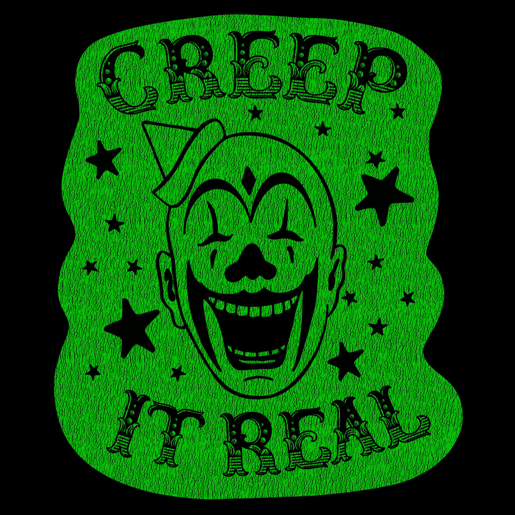 Creep It Real Vintage Halloween Clown Green Distressed Aged Retro Print on Soft Cotton Women's T-shirt