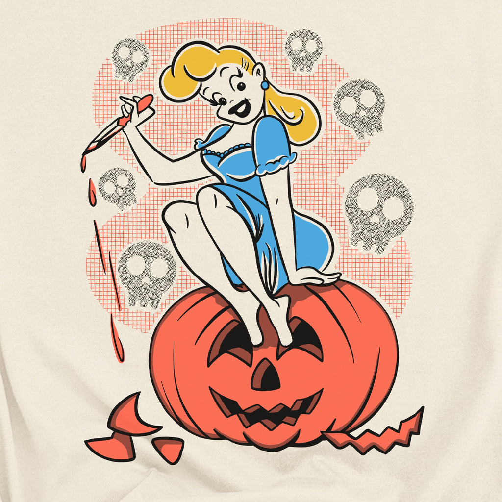Classic Halloween Pinup Pumpkin Carver Vintage 1950s Crewneck Women's T-shirt