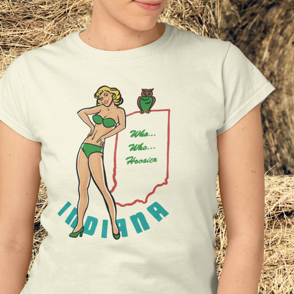 Indiana Pin Up Ladies Cream T-shirt