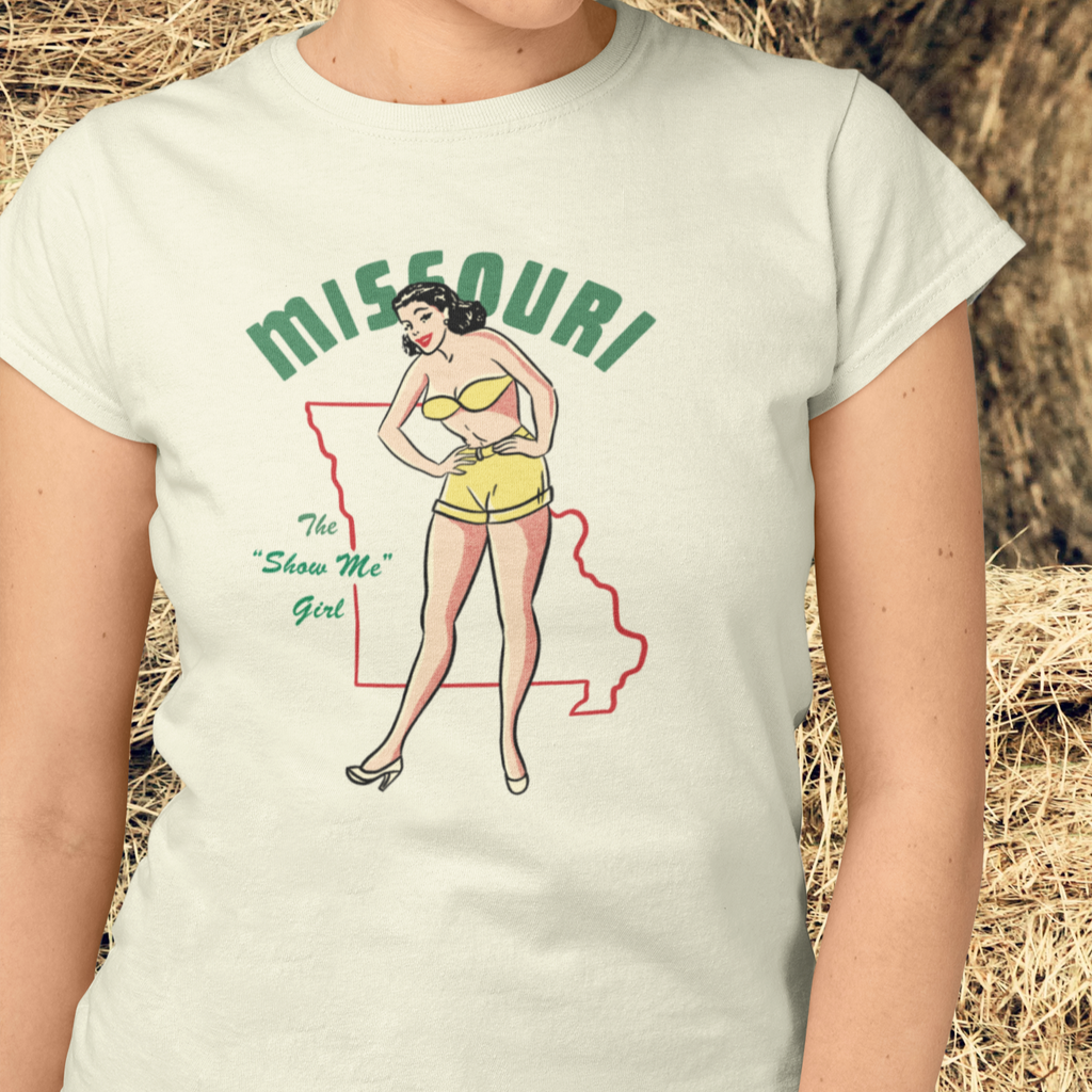 Missouri Pin Up Ladies Cream T-shirt