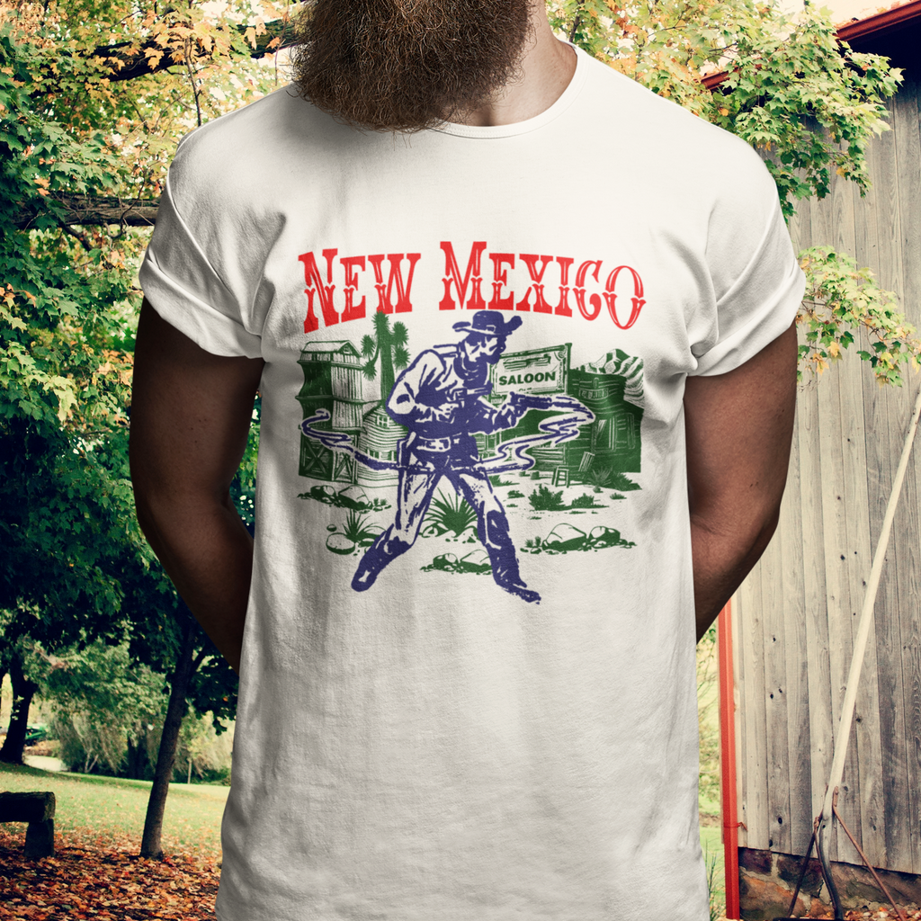 New Mexico Wild West Gunslinger Retro Men's Premium Cream CottonT-shirt
