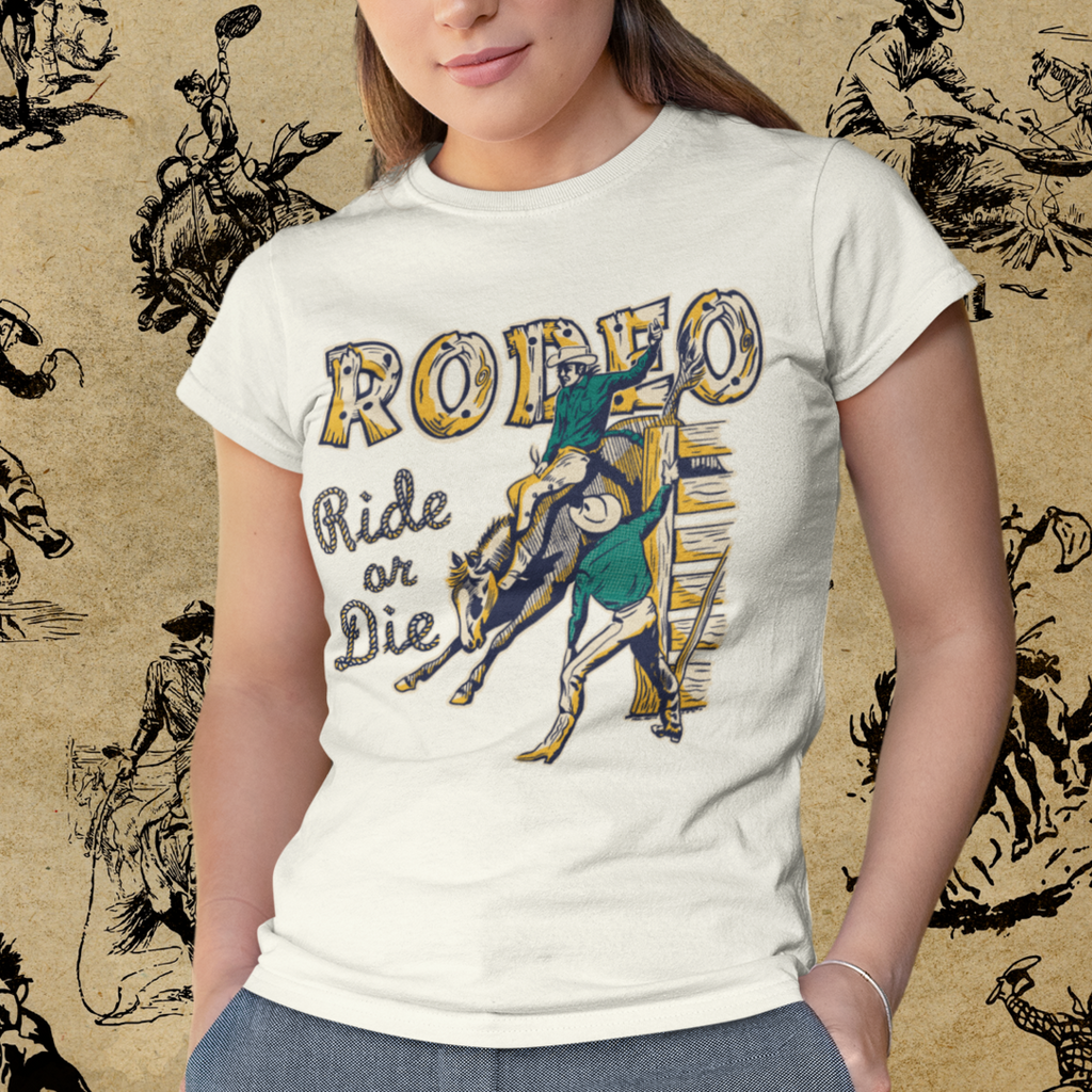 Rodeo Ride or Die Retro Western Women's T-shirt