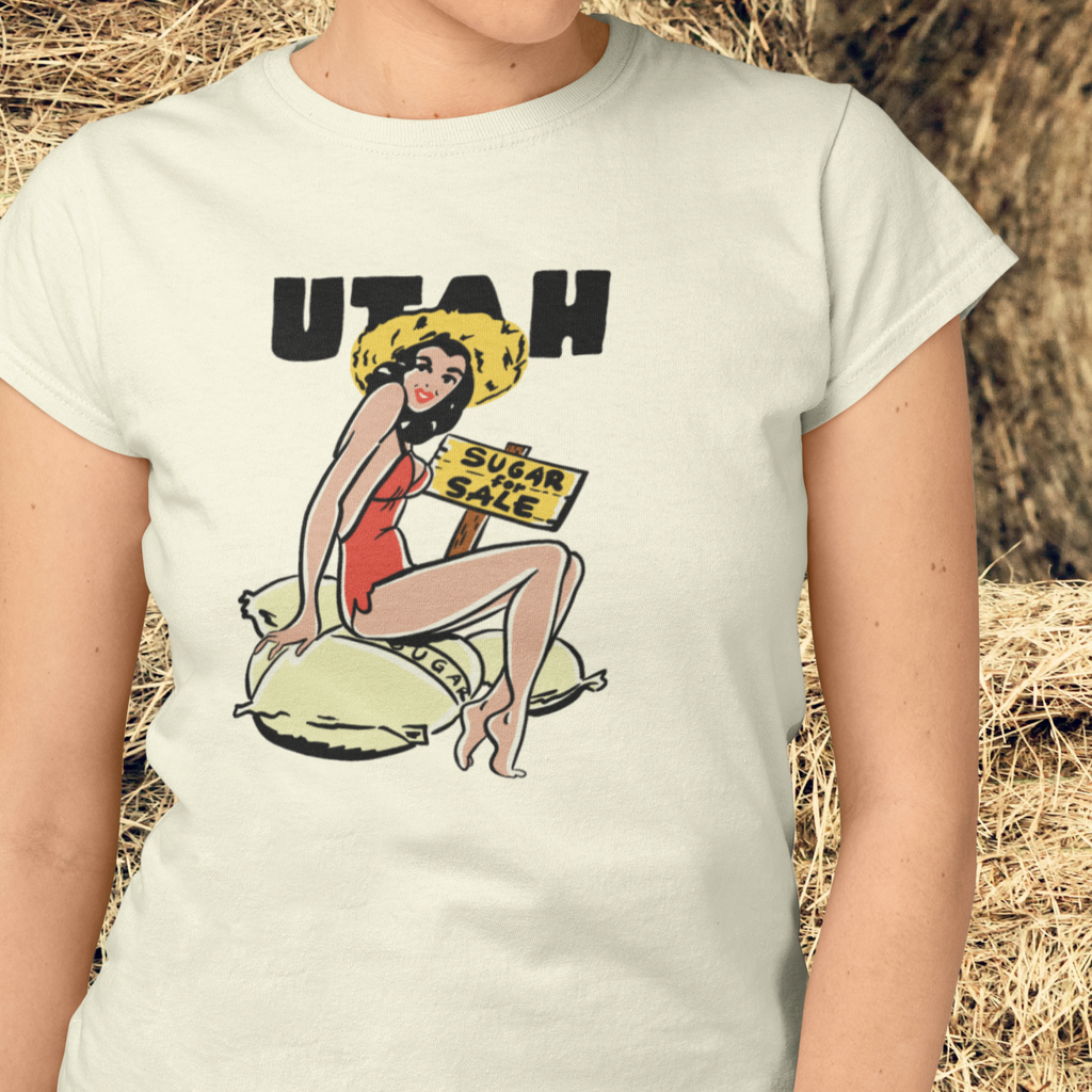 Utah Pin Up Ladies Cream T-shirt