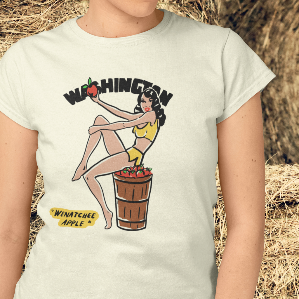 Washington Pin Up Ladies Cream T-shirt