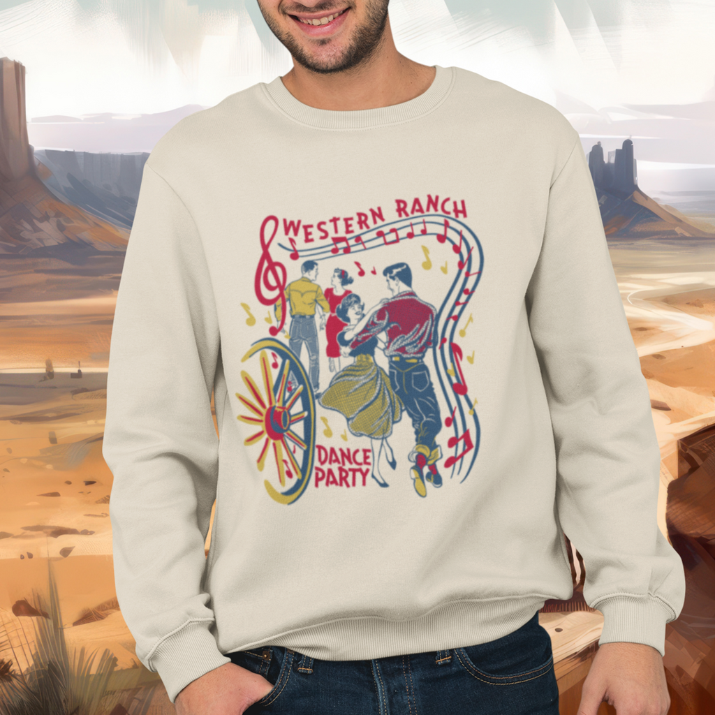 Cowboy Western Ranch Party Vintage Dance Hall Crewneck Unisex Sweatshirt