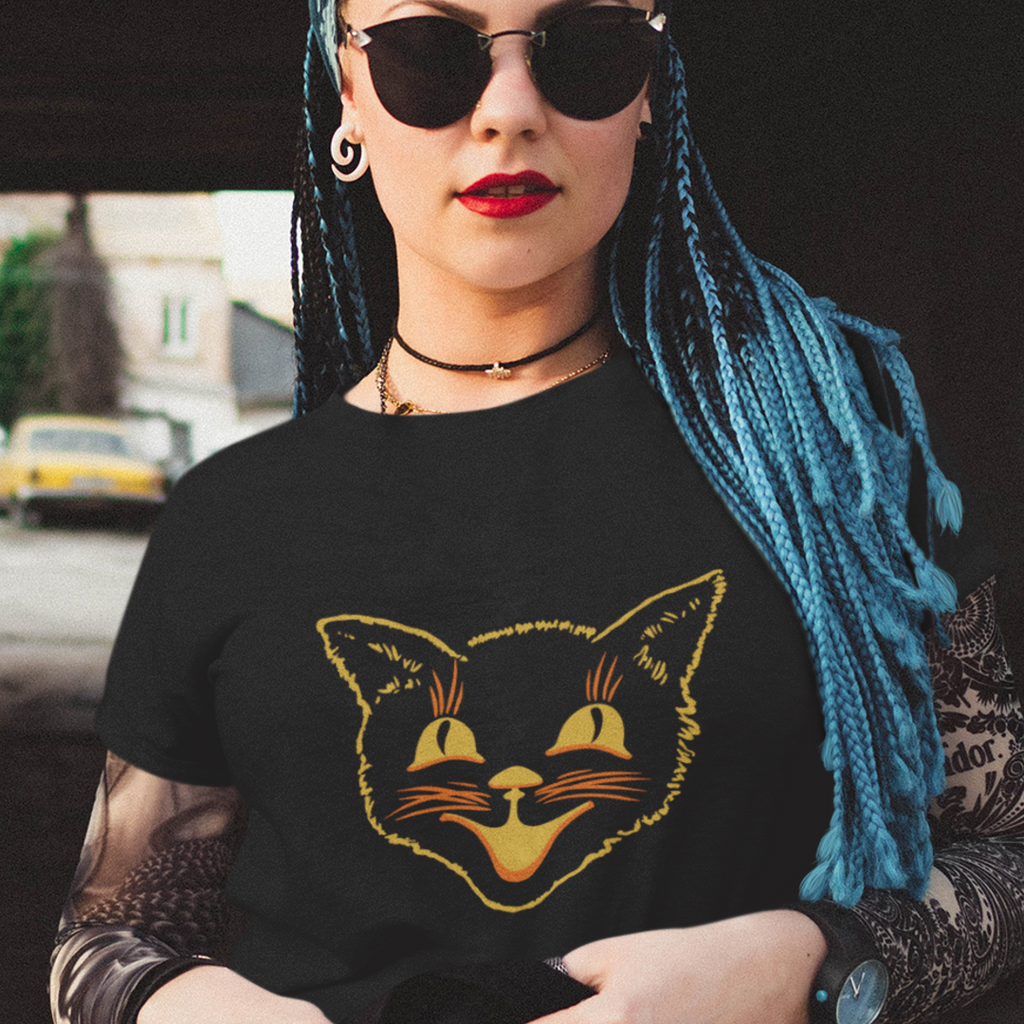 Halloween Cat Premium Cotton Women's T-shirt