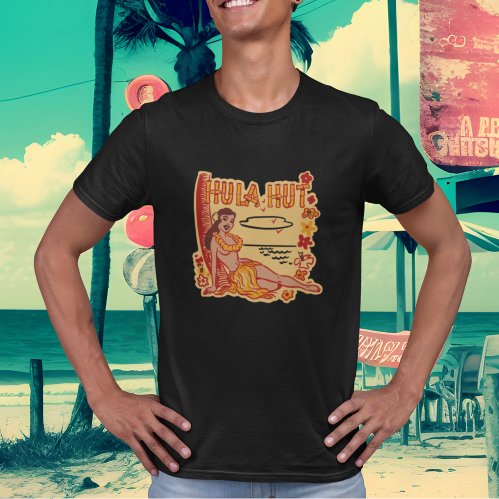 The Hula Hut Vintage Souvenir Adult Premium Unisex T-shirt