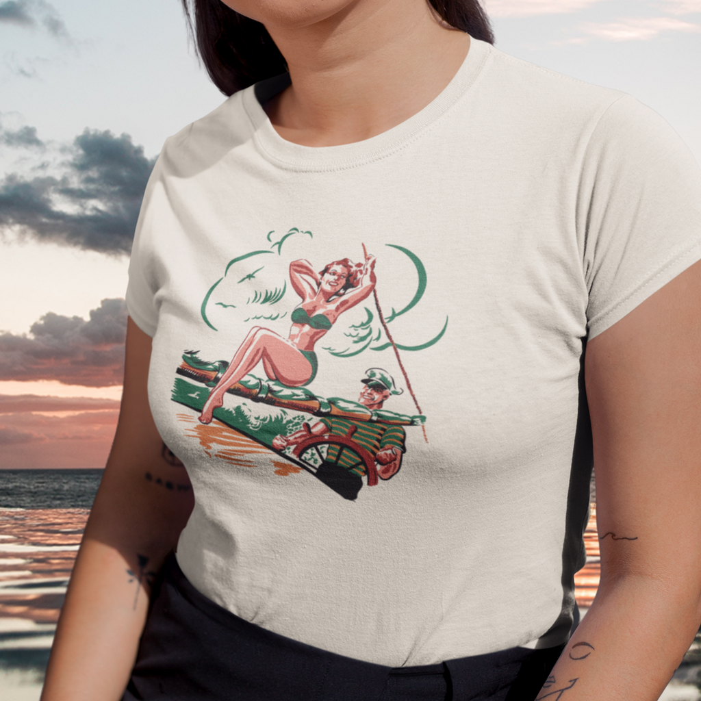 The Sailing Pin-Up Vintage Reproduction Women's T-shirt