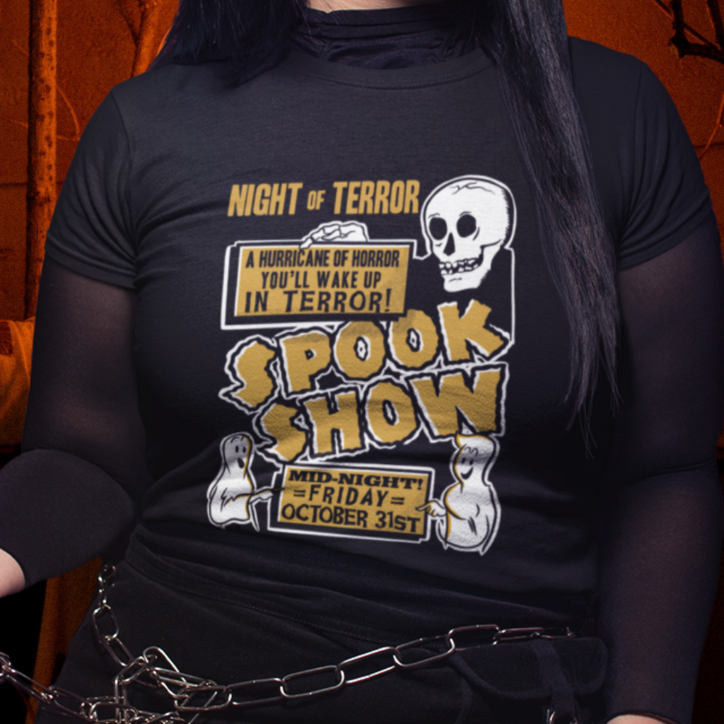 Spook Show Vintage Style Horror Poster Premium Cotton Women's T-shirt