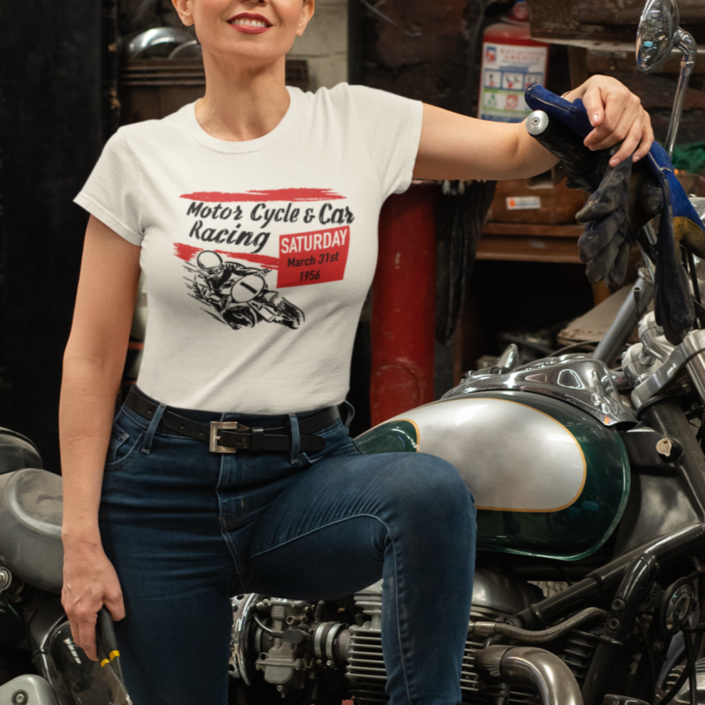 Motorcycle and Car Racing Women's The Boyfriend Tee
