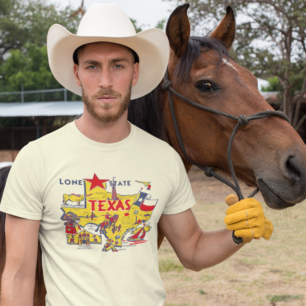 Texas Lone Star State Men's Cream T-shirt