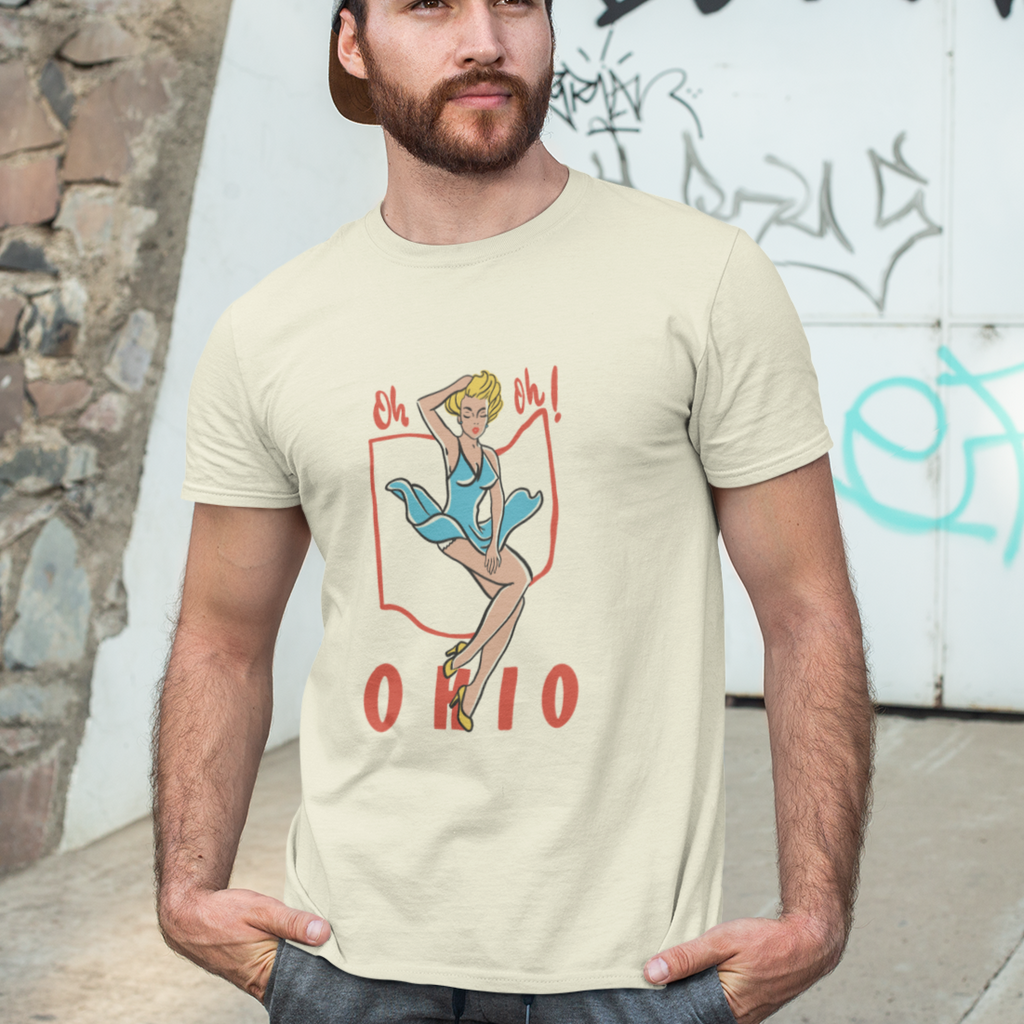 Ohio Pin Up Men's Cream T-shirt