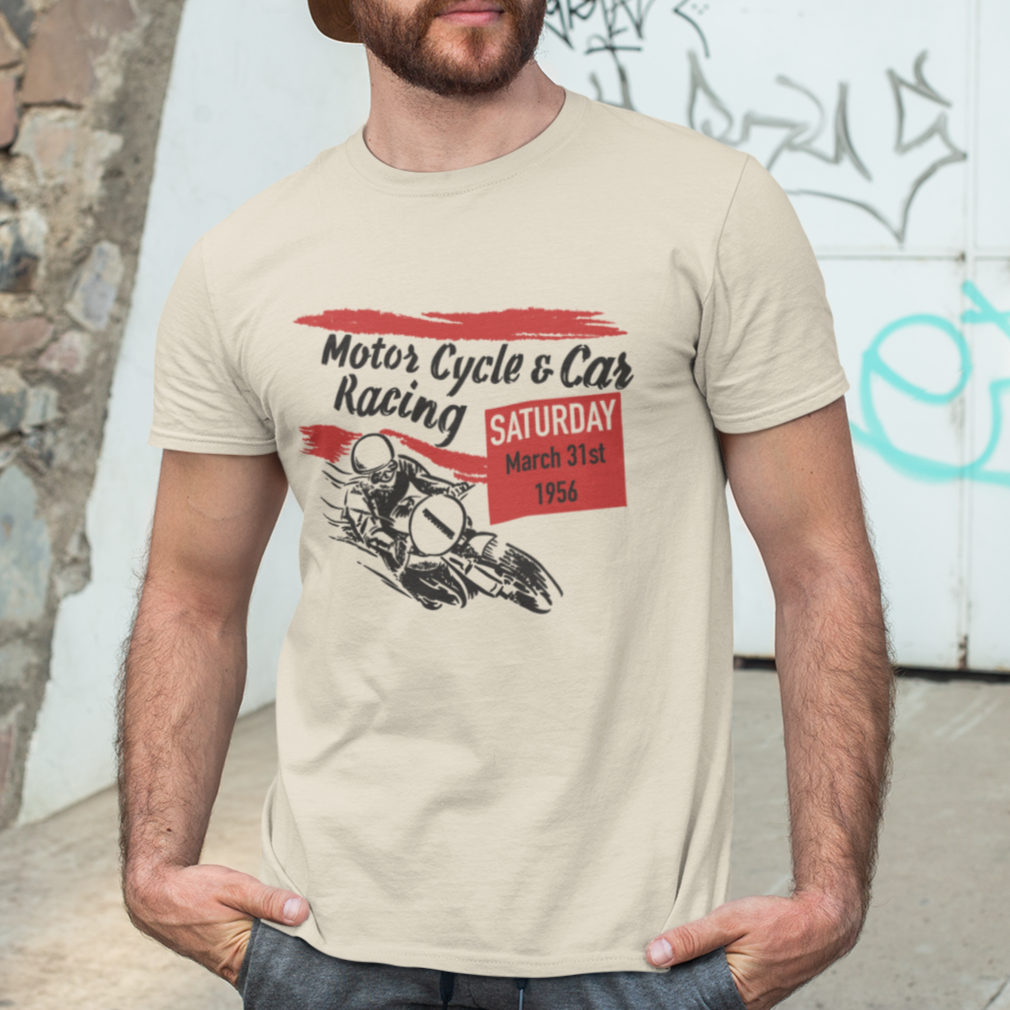 Motorcycle and Car Racing Men's Cotton Crew Tee Assorted Colors