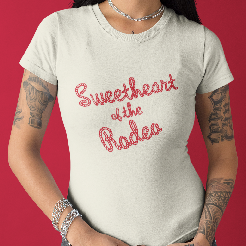 Sweetheart of the Rodeo Ladies T-shirt Premium Cotton in 4 Assorted Light Colors