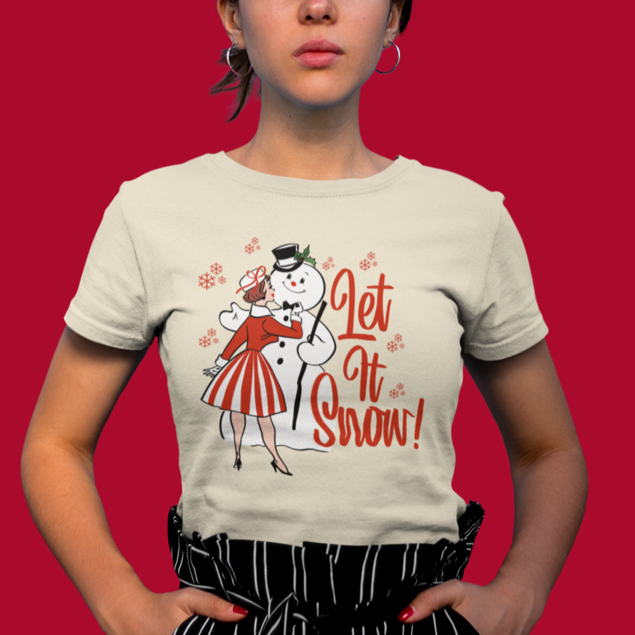 Let It Snow Retro Lady Christmas - Women's T-shirt
