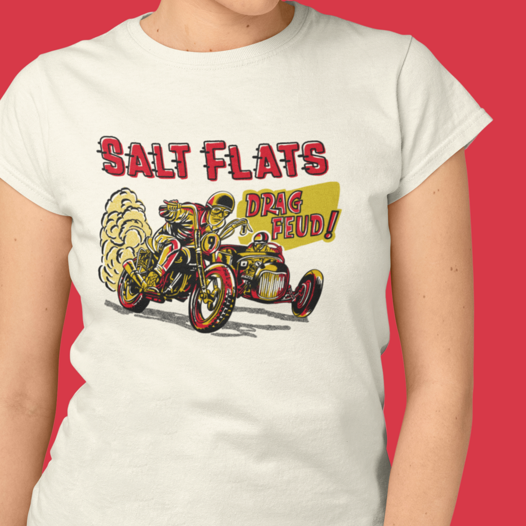 Salt Flats Drag Feud Ladies Premium Cream Cotton T-shirt