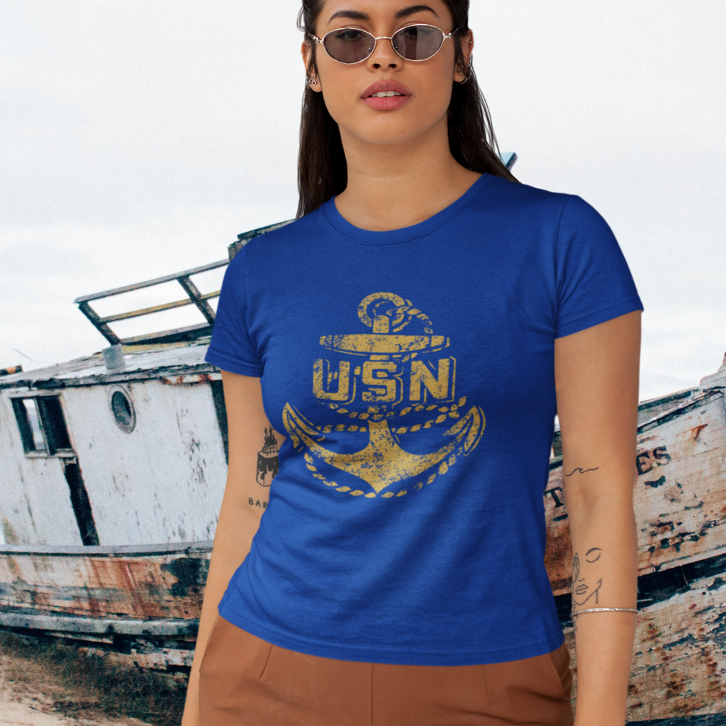 USN Vintage Logo Ladies T-shirt