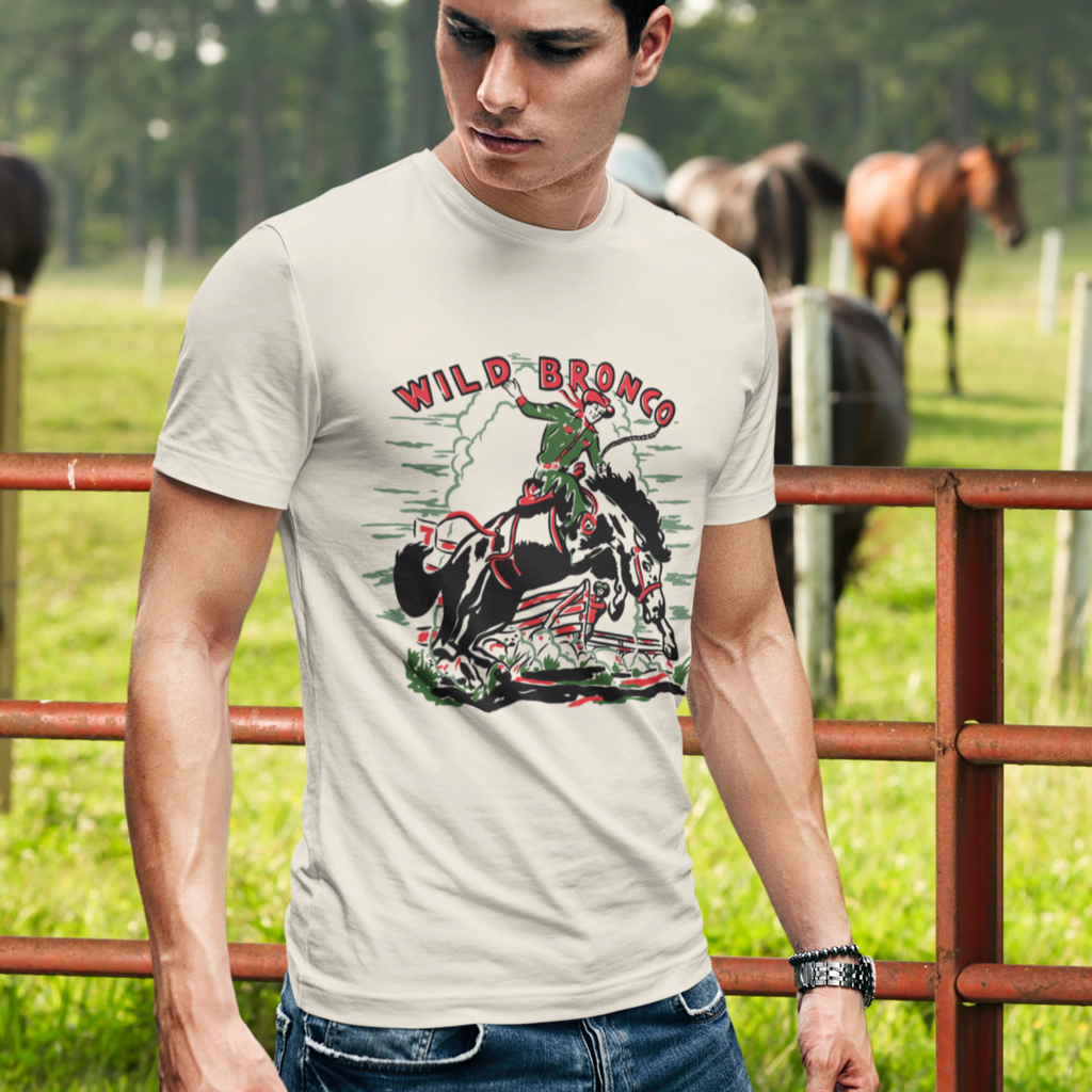 Wild Bronco Vintage Repro Men's Cream T-shirt