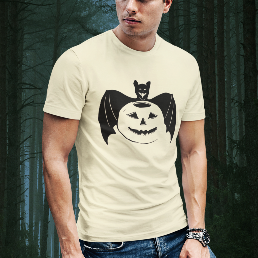 Spooky Retro Bat Pumpkin Vintage Halloween Men's T-shirt