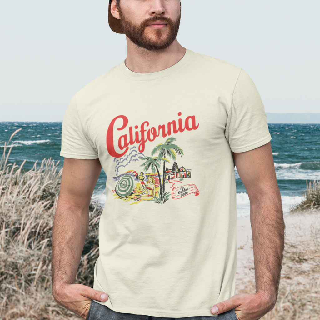 California - At The Beach! Men's Cream T-shirt