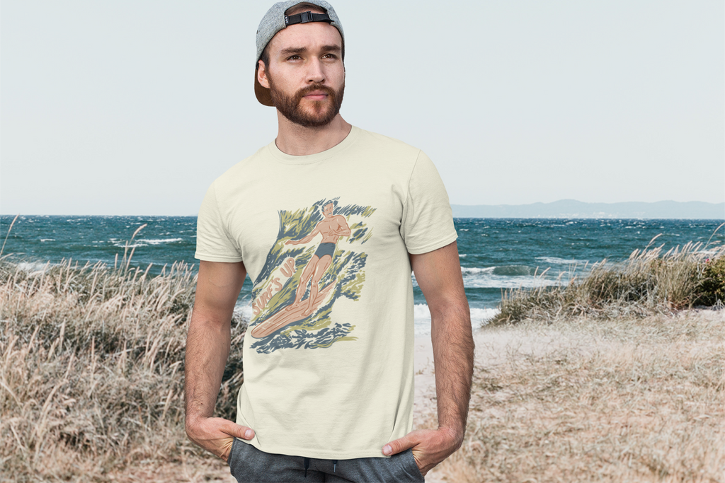 Surf's Up Men's Cream T-shirt