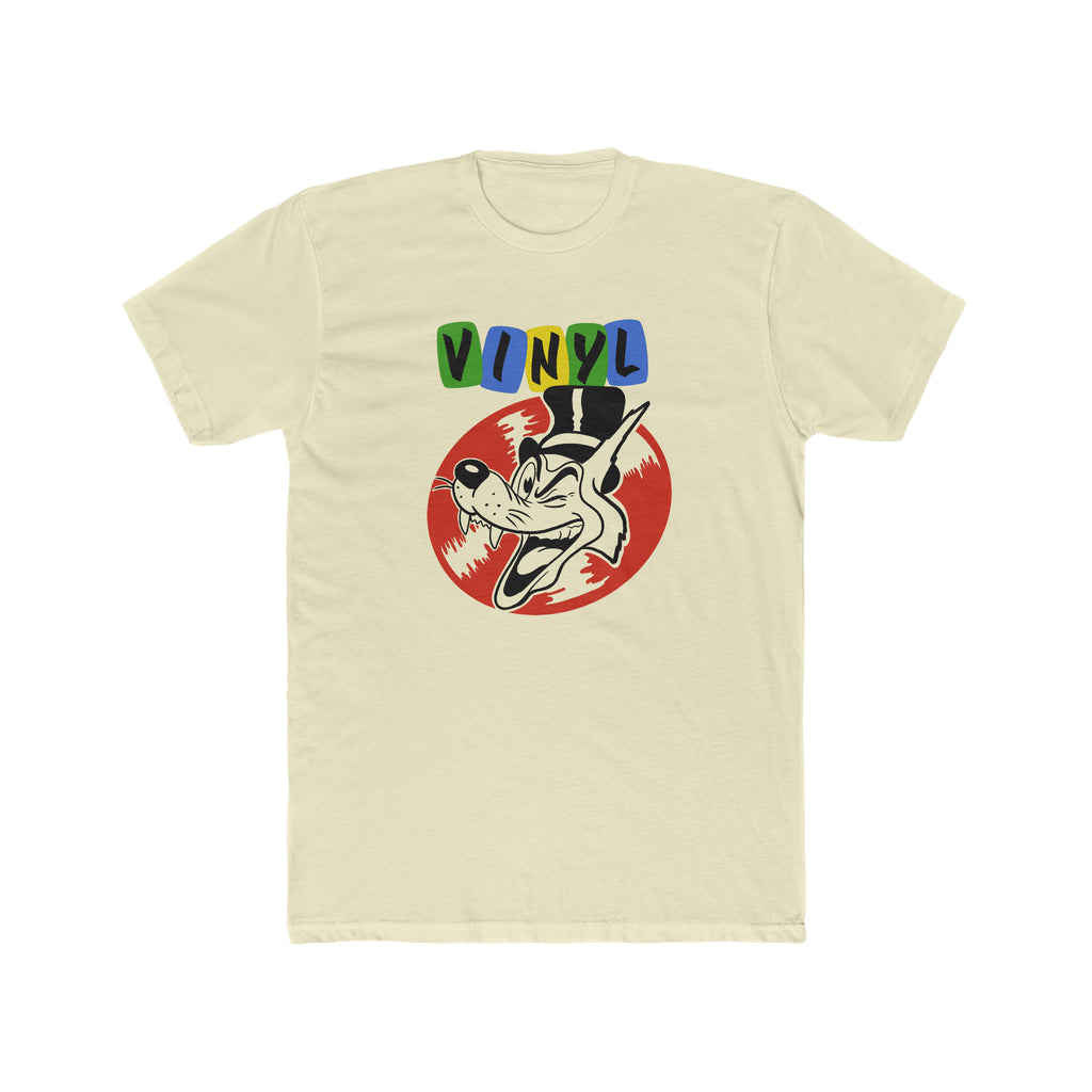 Vinyl Wolf Men's Premium Cream Cotton T-shirt Solid Natural