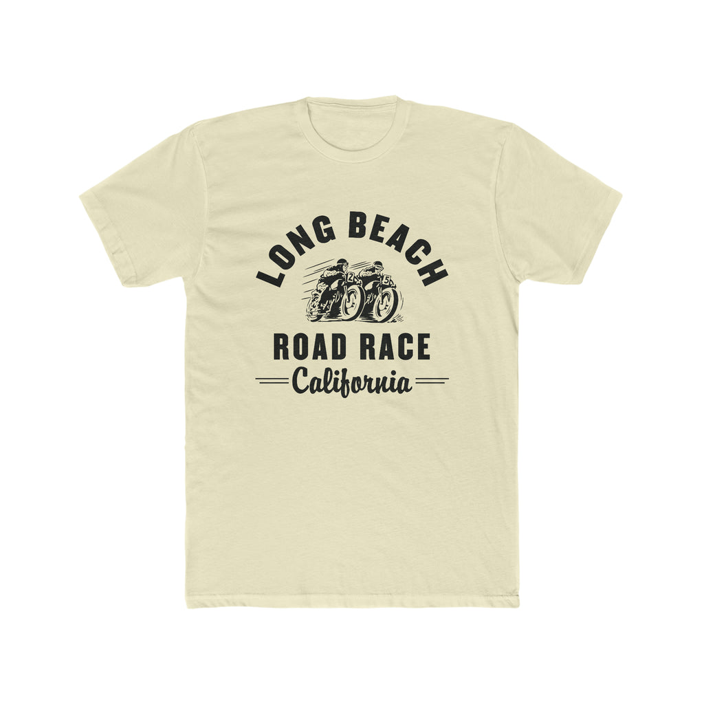 Long Beach Motorcycle Road Race Men's T-shirt Solid Natural