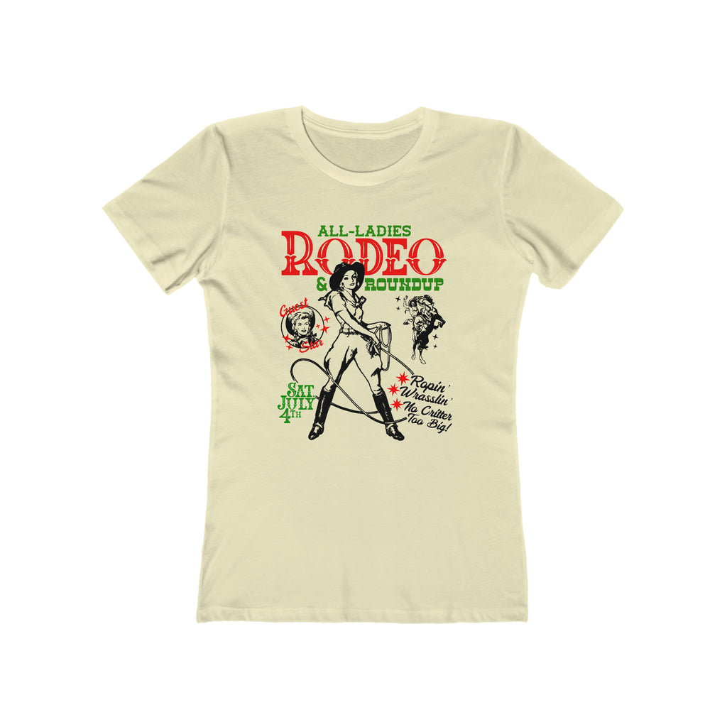 Rodeo Poster, All-Ladies Rodeo, Premium Cream Cotton Women's T-shirt Solid Natural