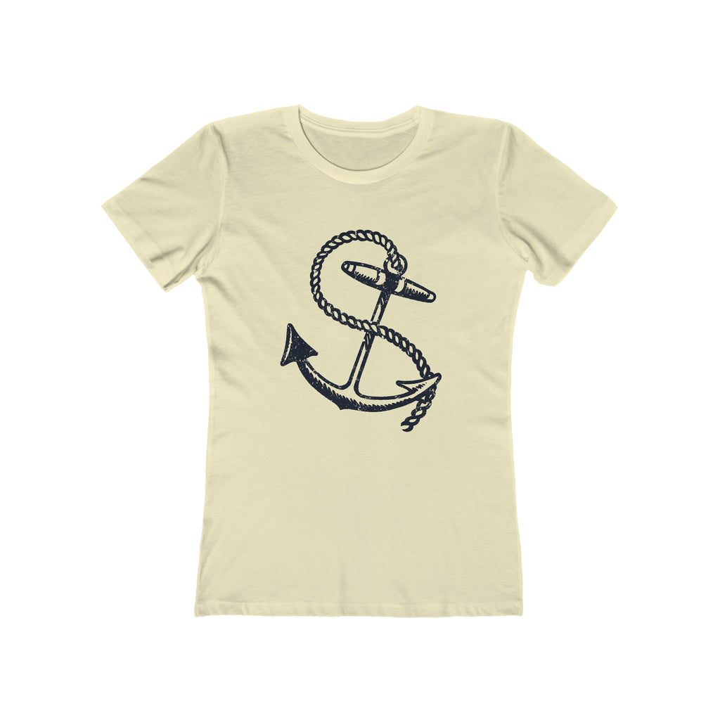 Nautical Anchor Ladies T-shirt Solid Natural