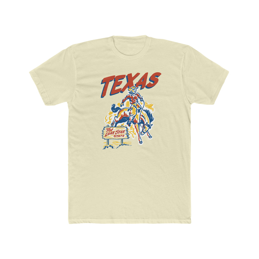 Texas Men's Cream T-shirt Solid Natural