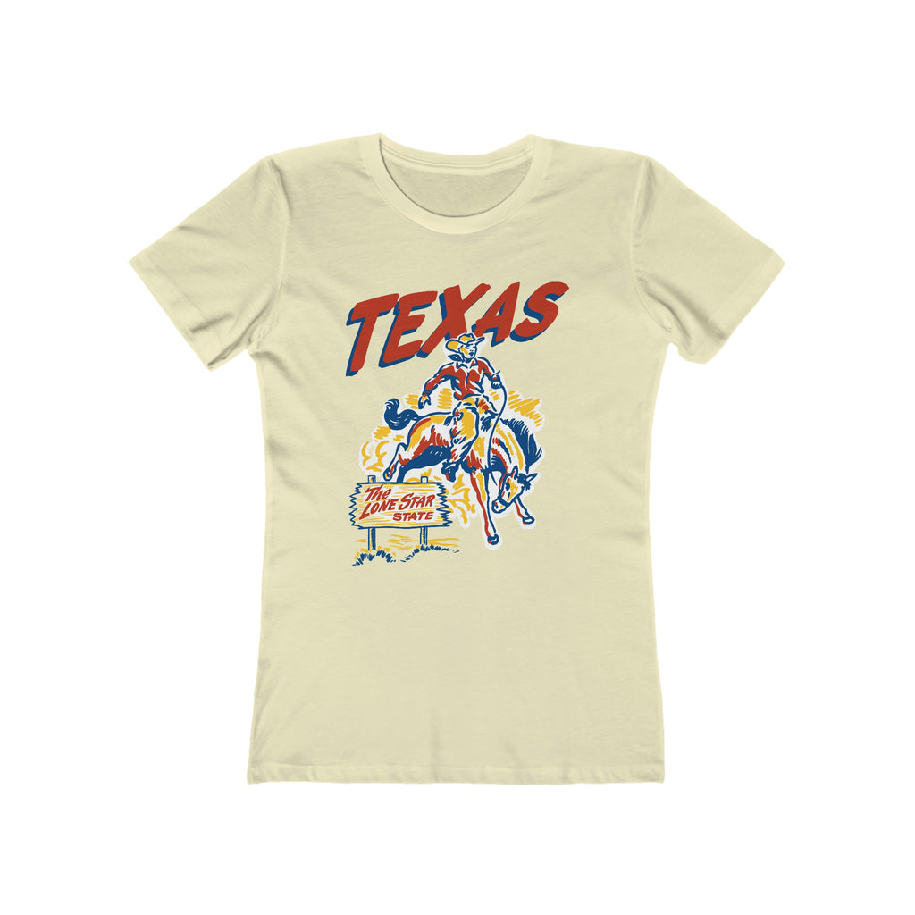 Texas Ladies Cream T-shirt Solid Natural