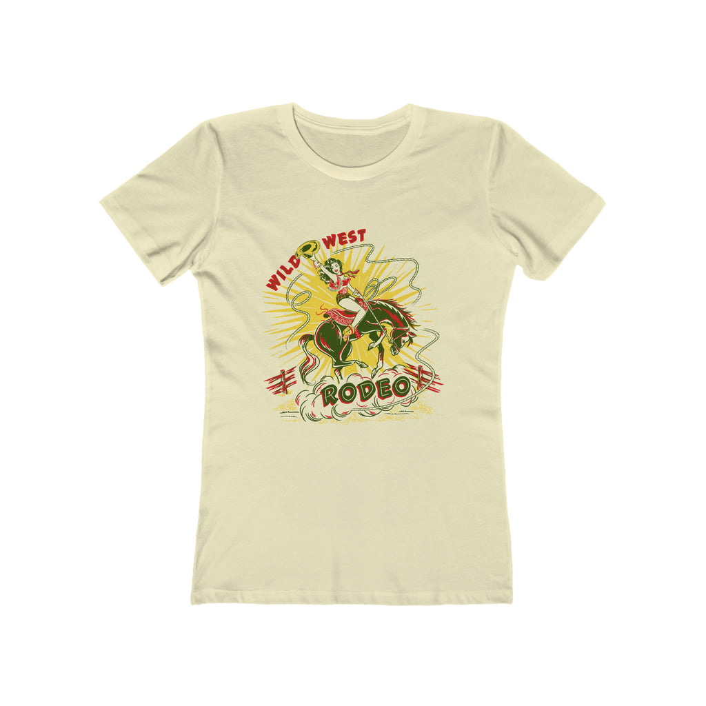 Wild West Rodeo Cowgirl Ladies Cream T-shirt Solid Natural