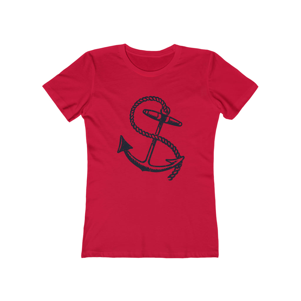 Nautical Anchor Ladies T-shirt Solid Red