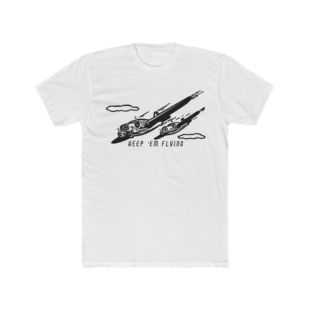 Keep Em' Flying Men's T-shirt Solid White