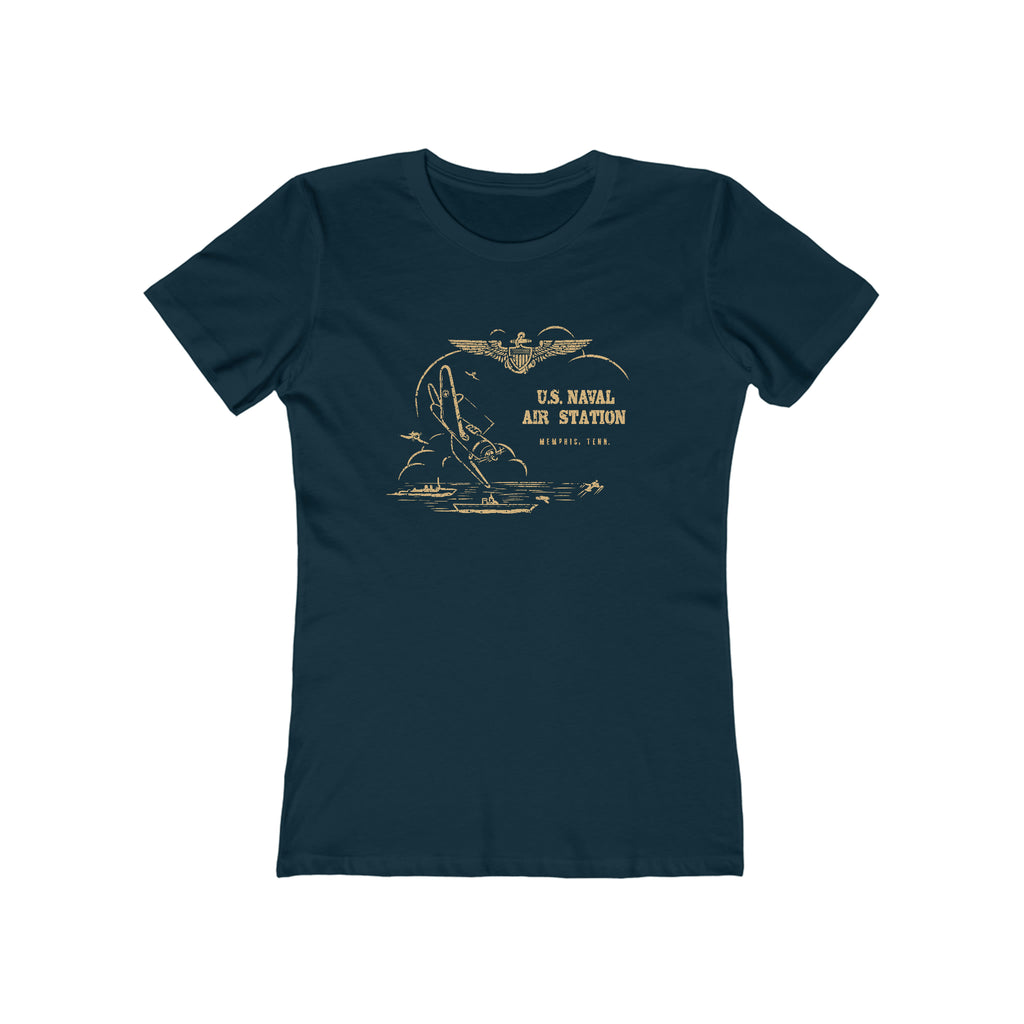 US Naval Air Memphis Tennessee Ladies T-shirt Solid Midnight Navy