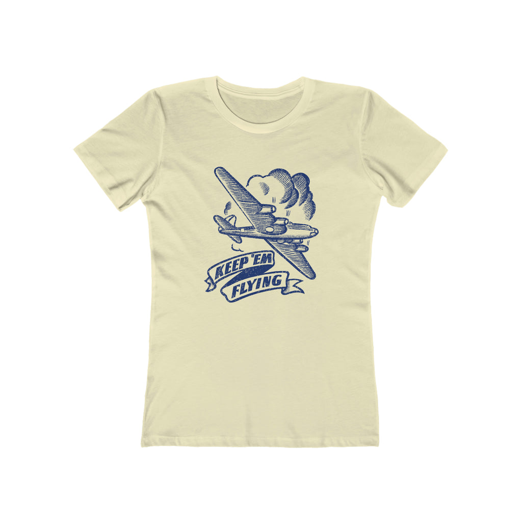Keep Em' Flying Vintage Ladies T-shirt Solid Natural