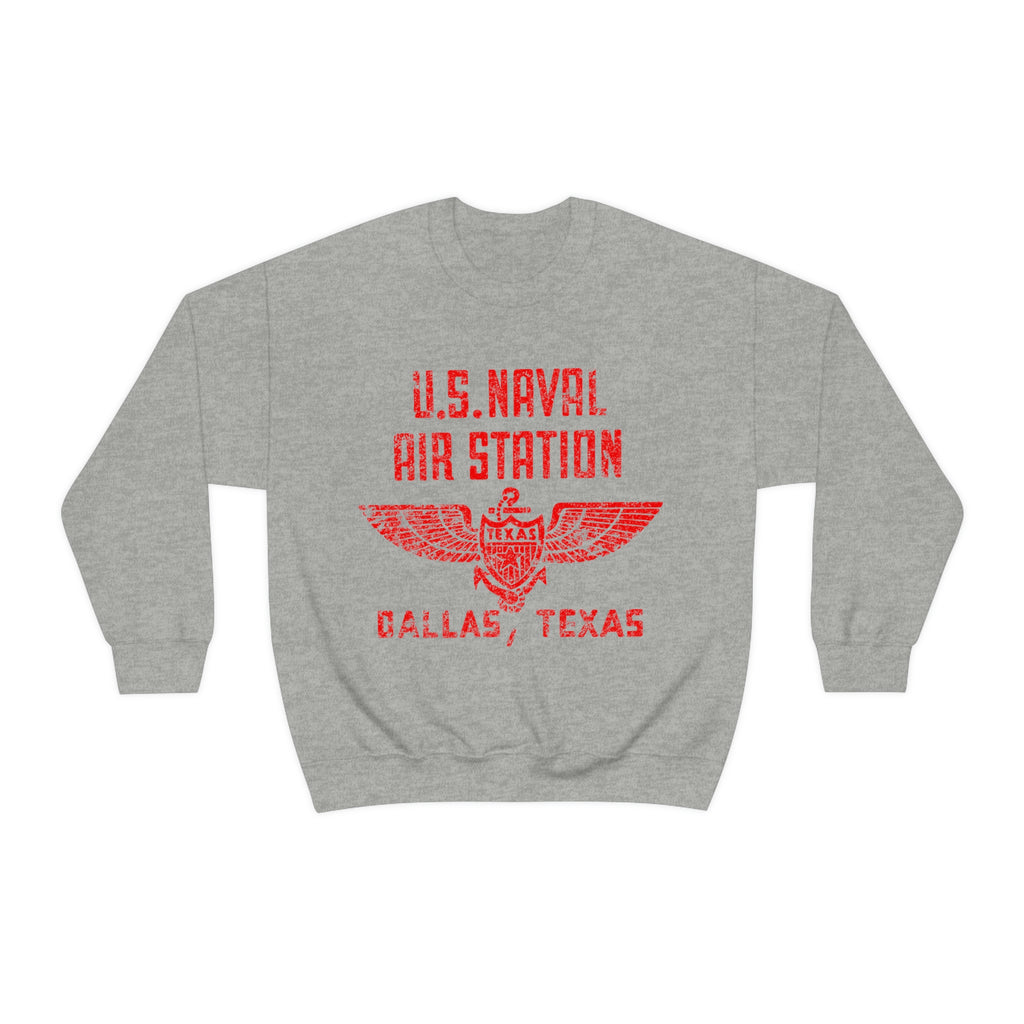 US Naval Dallas Texas Fleece Sweatshirt Sport Grey
