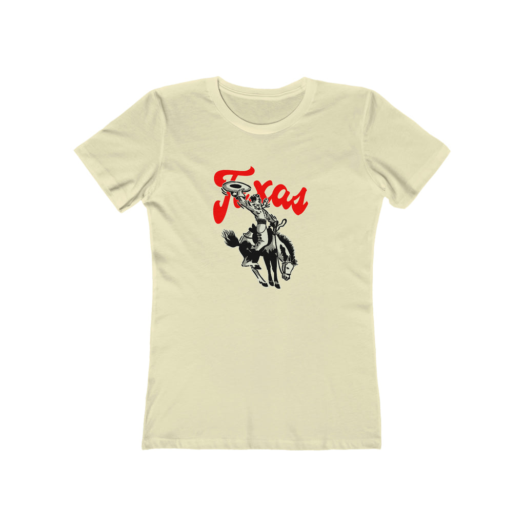 Texas Western Cowboy State Ladies T-shirt Solid Natural