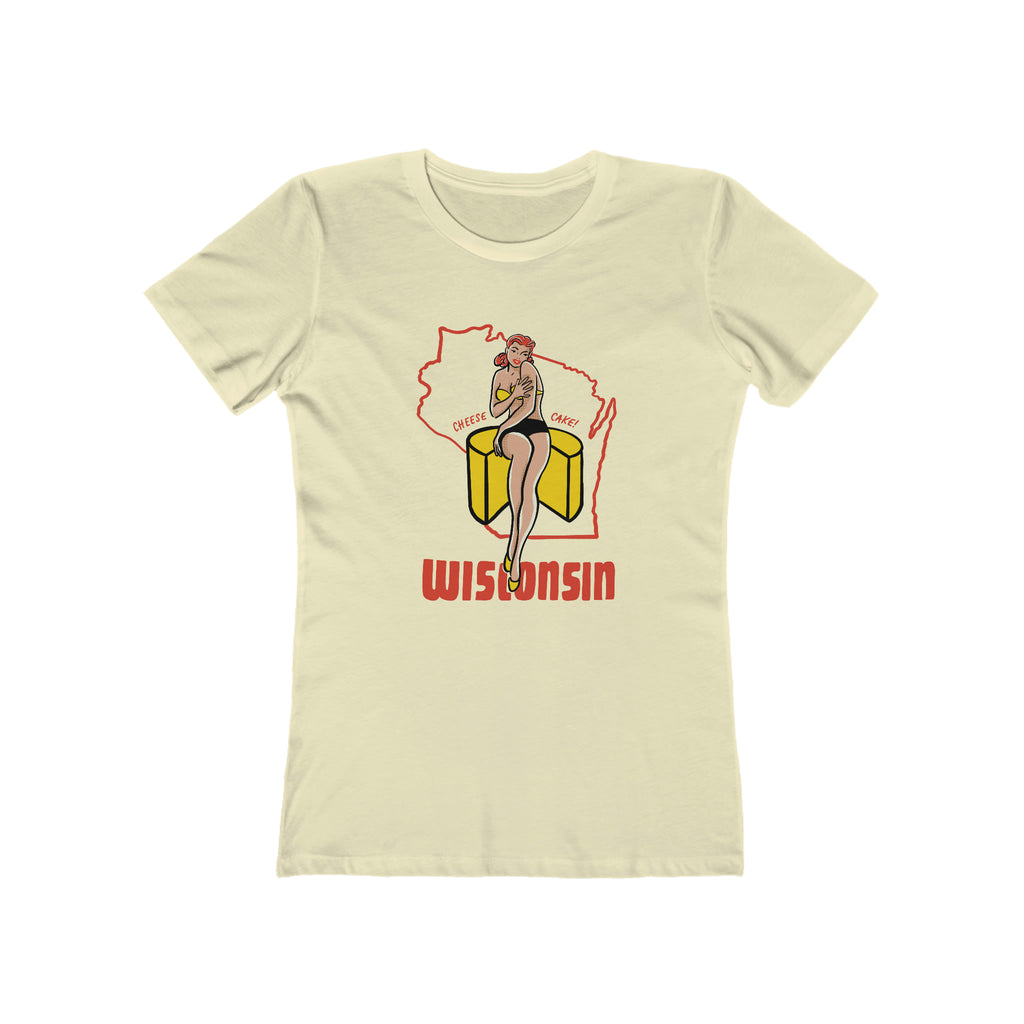 Wisconsin Pin Up Ladies Cream T-shirt Solid Natural