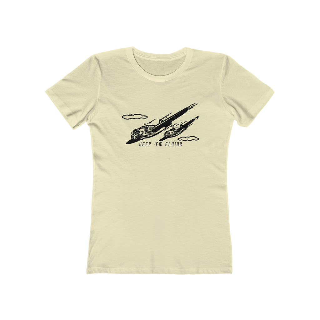 Keep Em' Flying Ladies T-shirt Solid Natural