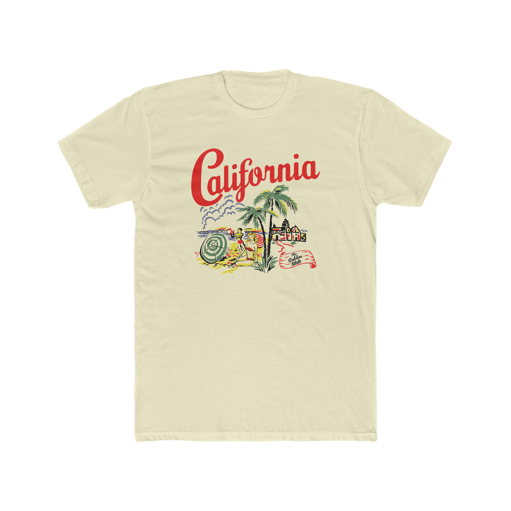 Calfornia Men's Cream T-shirt Solid Natural