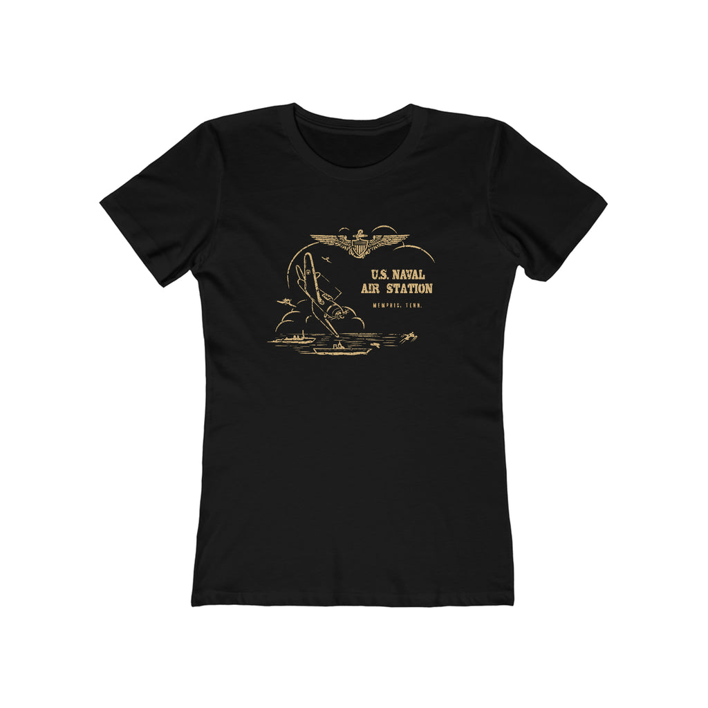 US Naval Air Memphis Tennessee Ladies T-shirt Solid Black